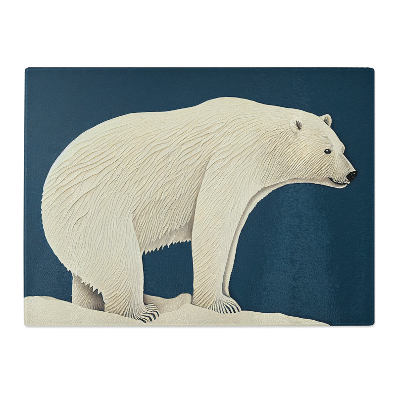 Thrilling Polar Bear  Glass Chopping Board