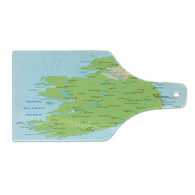 East Urban Home Glass Ireland Map Cutting Board