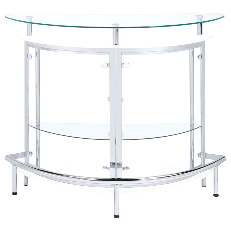 Freestanding Glass Top Home Bar Wine Cabinet, White