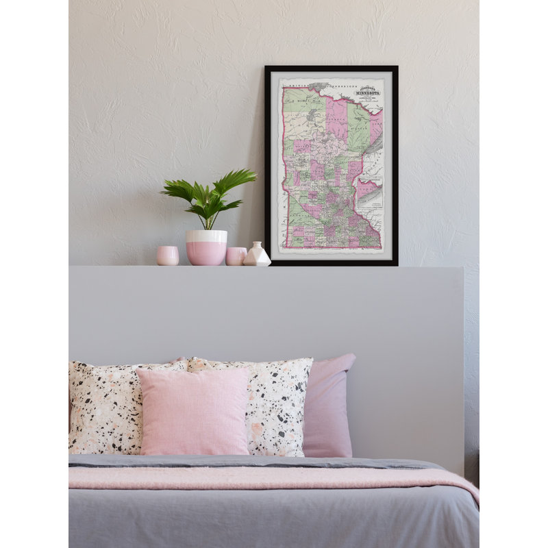 Carte du Minnesota - cadre photo, H 45 po x l 30 po x P 1,5 po
