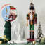Ensemble de 2 décorations de Noël en forme de casse-noisette en bois, roi et garde, figurines de casse-noisette