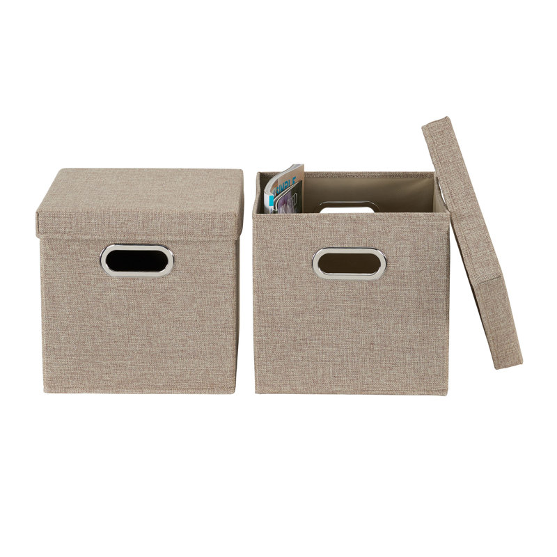 Household Essentials Fabric Bin, Brown
