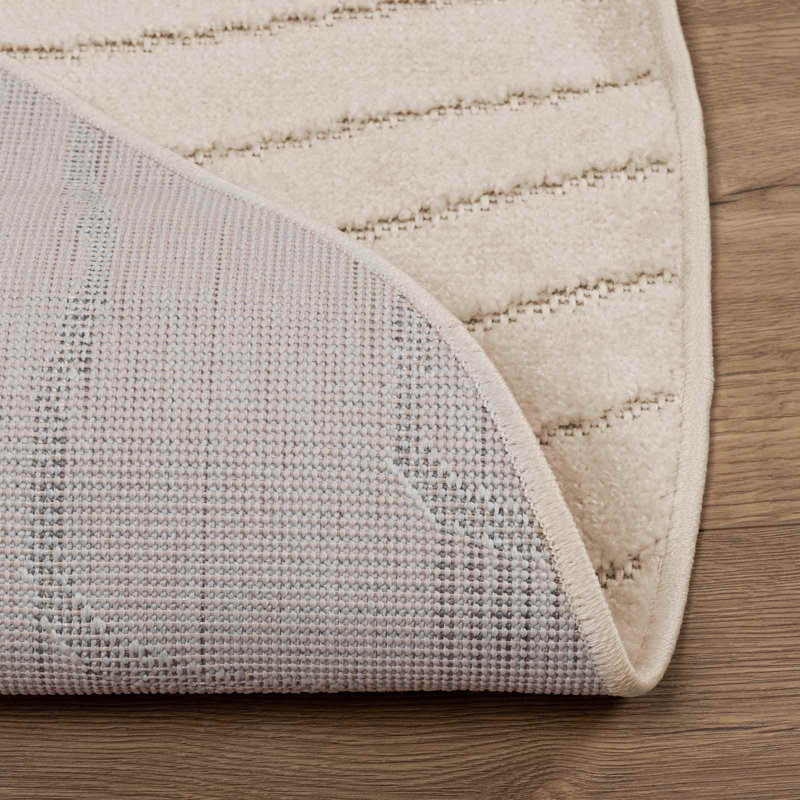 Modern Indoor and Outdoor Rug, Beige, Round 160 cm