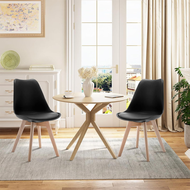 Muskingum 48 cm H Faux Leather Full Back Side Chair, Black