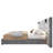 Velvet Queen Upholstered Bed with Built-in Reading Lamp & USB Port, Wide Headboard, Grey