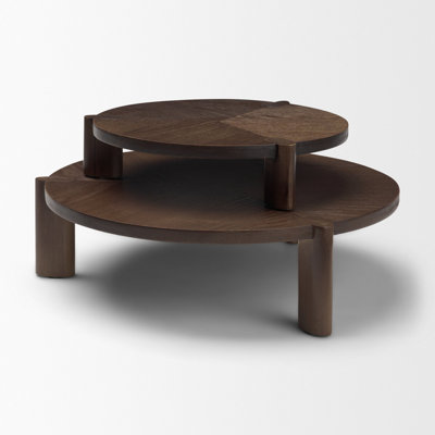 Ensemble de 2 contremarches en bois de noyer brun foncé Stow