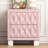 Elegant Velvet Nightstand With 2 Drawers And Crystal Handle, Storage Bedside Table With Button-Tufted Design-1180158483