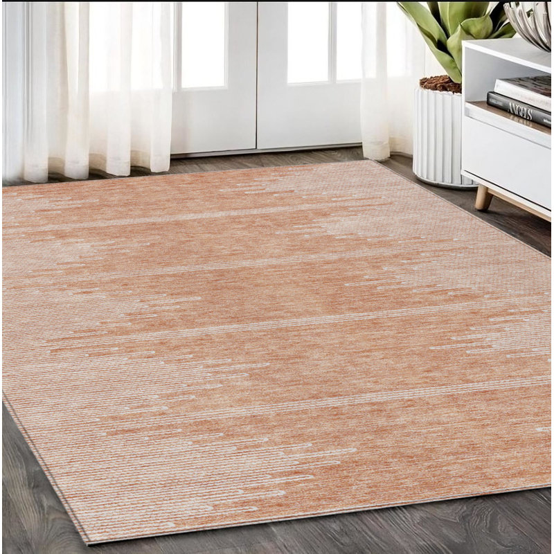 Tapis intérieur lavable abstrait ivoire 5 pi x 8 pi