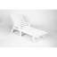 Chaise longue de plage avec roulettes et siège à bord ajustable à 5 réglages de la piscine et support