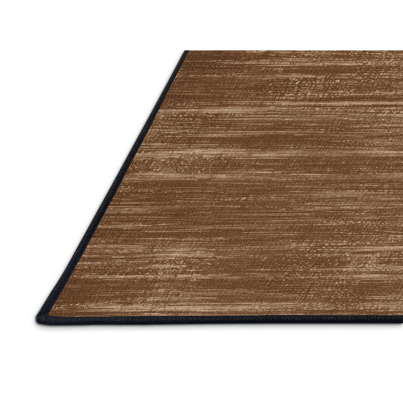 Machine Washable Solid Brown Area Rug, Rectangle 3' x 5'