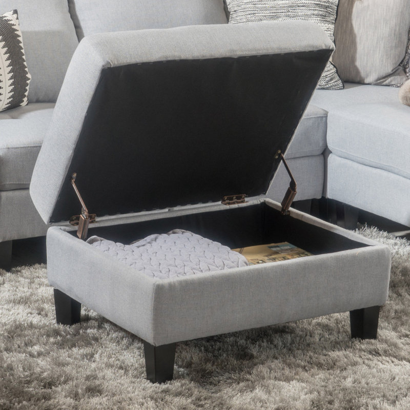 Storage Ottoman, Light Gray