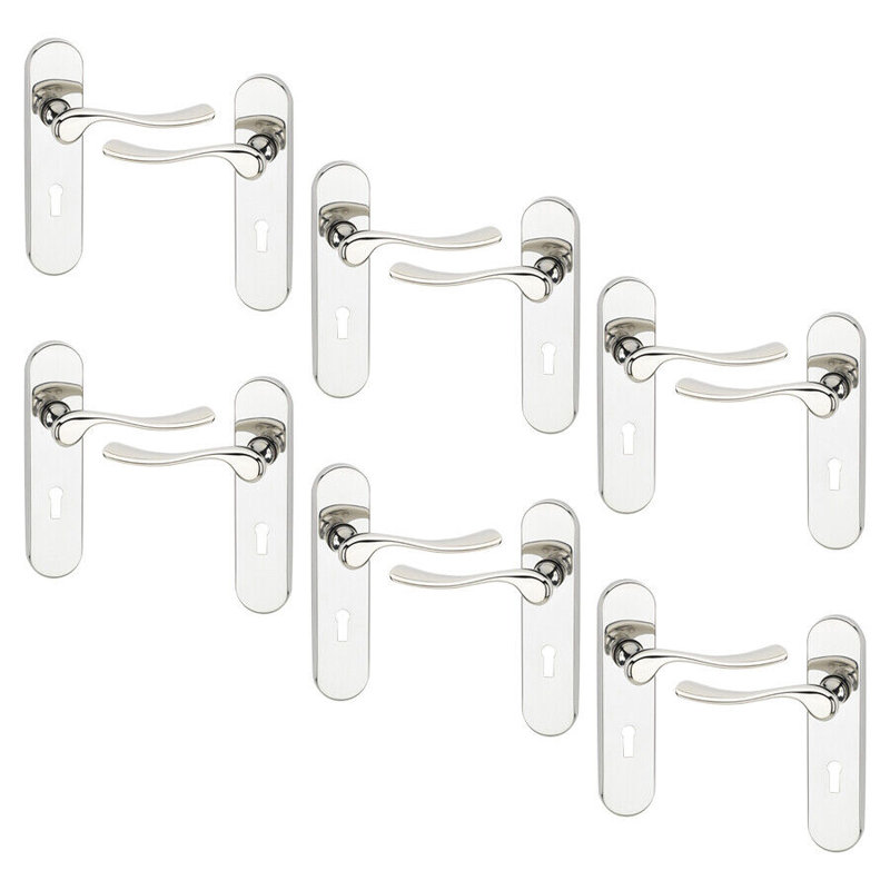 Door Handle, Polished Nickel