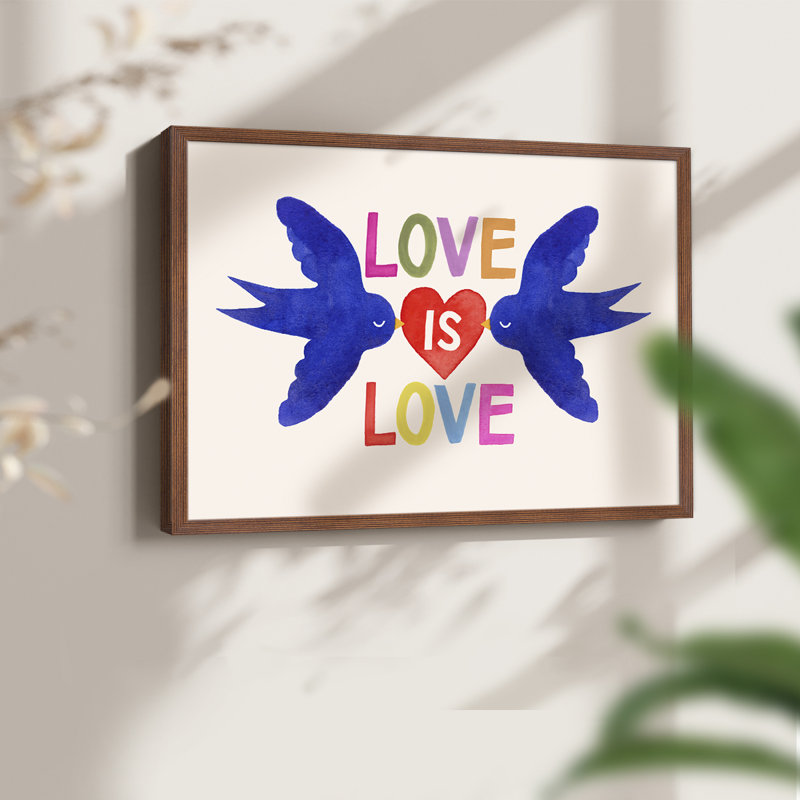 Love Loudly Collection A -Framed Print - Restickable, 22" H x 28" W, Walnut