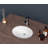 19"x16" White Ceramic Oval Undermount Bathroom Sink with Overflow