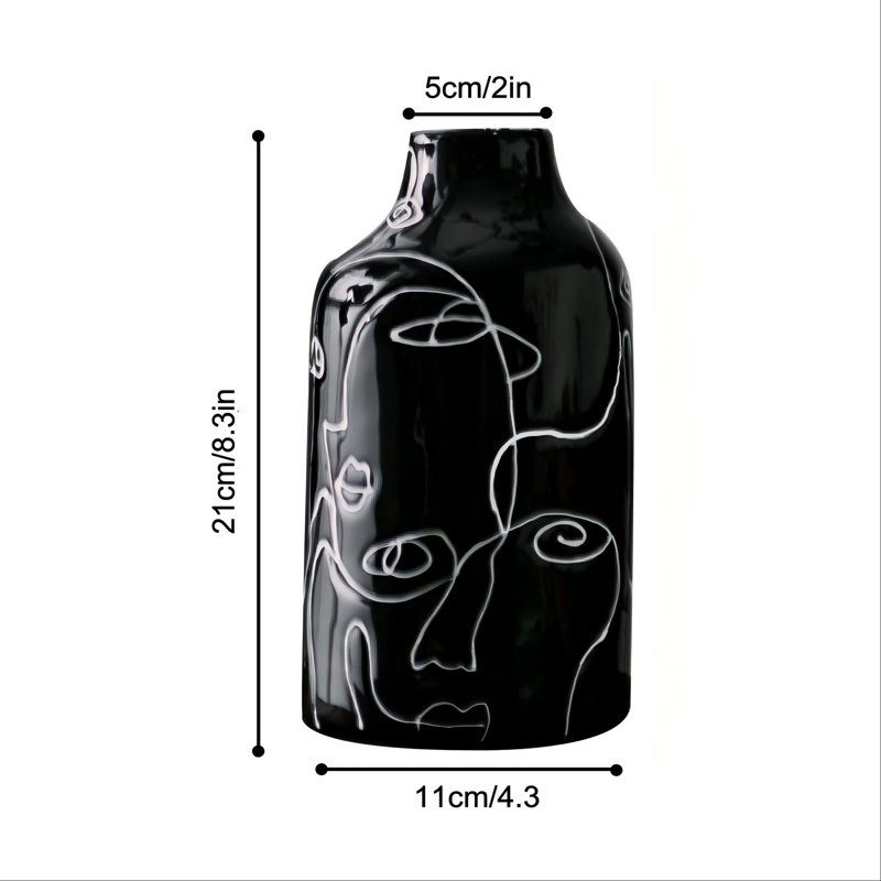 Abstract Irregular 8.25-inch Ceramic Vase Set (2-piece)