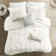 Édredon blanc à broderie élastique - Literie 3 pièces très grand / très grand lit-121232020