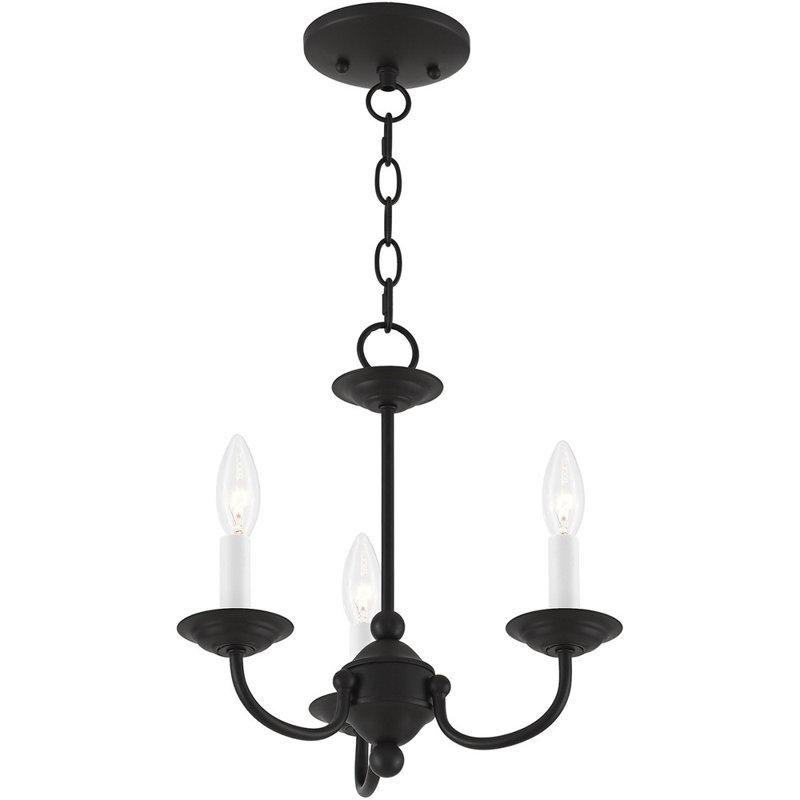 Lustre classique à 3 lumières de style bougie