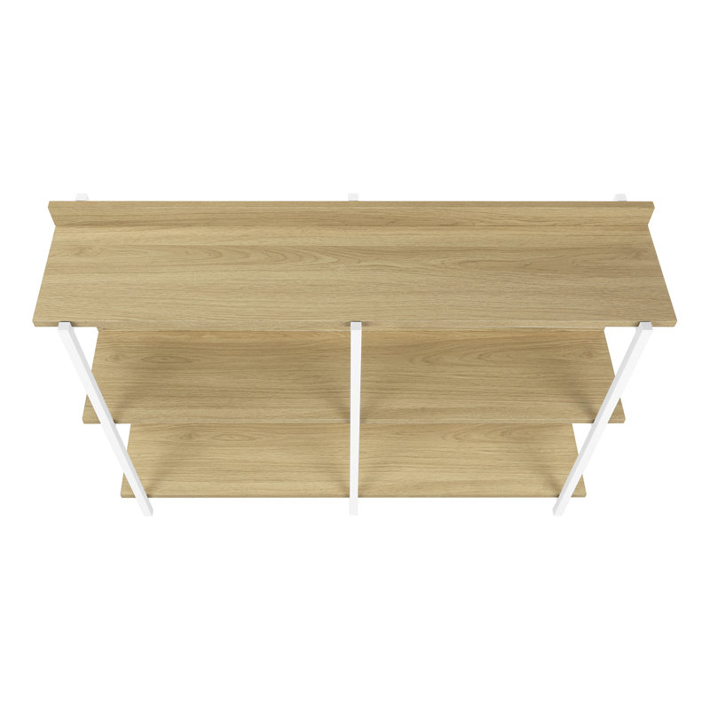 Table d'appoint, console, vestibule, étroit, canapé, salon, chambre à coucher, stratifié naturel, métal noir, contemporain, moderne