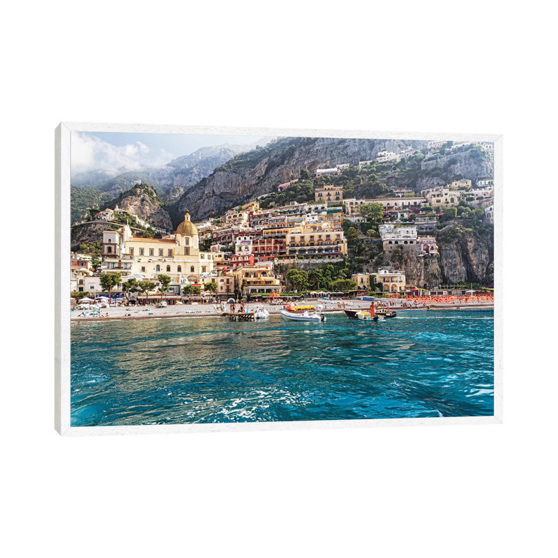 Low Angle View Of Positano From The Sea, Amalfi Coast, Campania, Italy by George Oze - Painting on Canvas, Wrapped Canvas