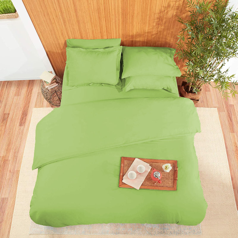  Housse de couette en microfibre gris clair, Housse de couette pour grand lit, Lime