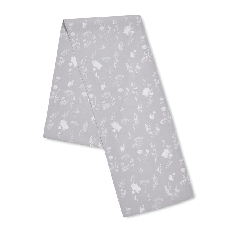Meadowsweet Floral Runner, White/Grey