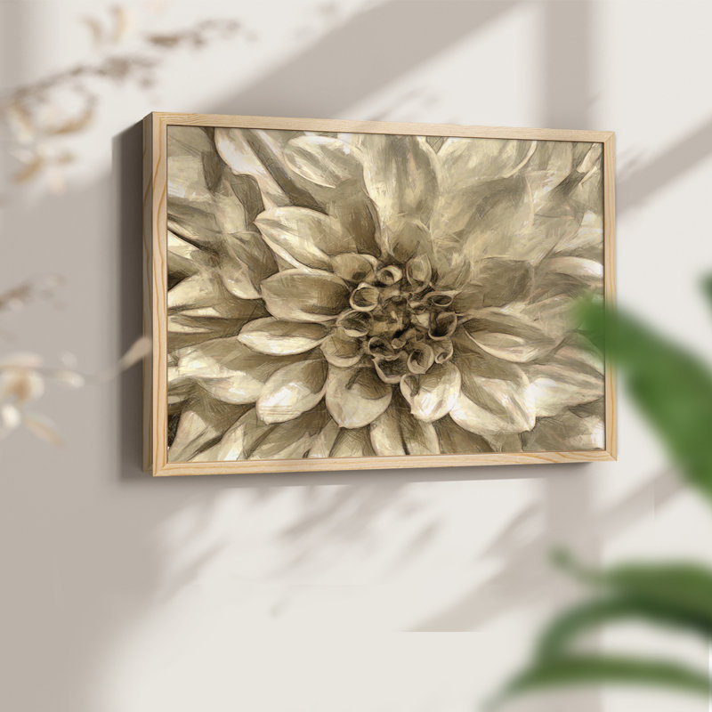 «Neutral Wall Flower I», reproduction encadrée, H 8 po x l 10 po, Naturel