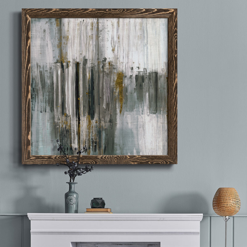 La Vie - Art textuel sur toile encadré, H 34,5 po x l 34,5 po x P 1 po, Cadre noyer