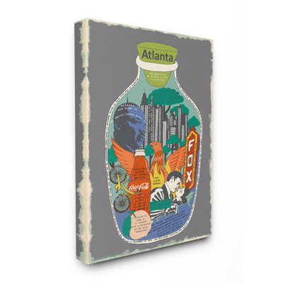 Vintage City Jar Atlanta Georgia Interesting Fun Facts by Sangita Bachelet - Graphic Art