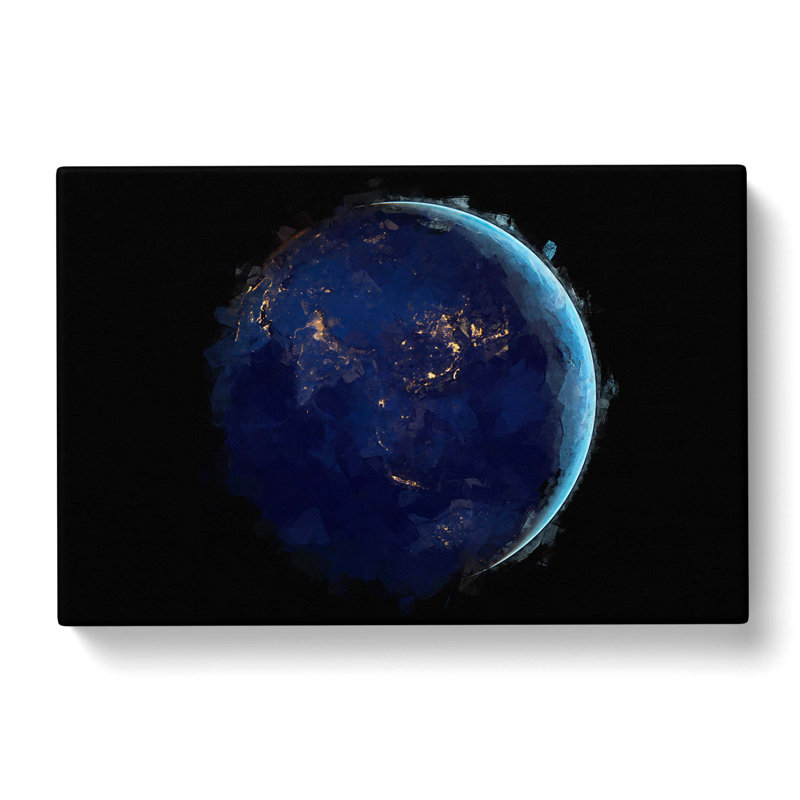 Earth View Of Asia And Australia In Abstract - Wrapped Canvas Print, 35cm H x 50cm W x 3cm D