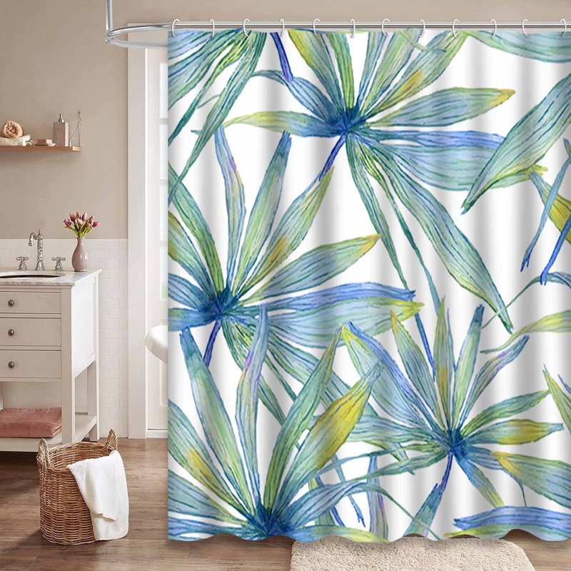Rideau de douche abstrait avec 12 crochets, 72" L x 84" W