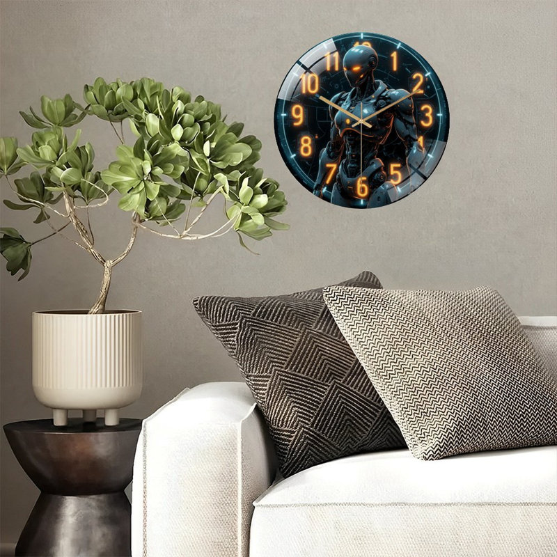 Horloge murale moderne en verre HighTech avec contrôle de précision et caractéristiques polyvalentes