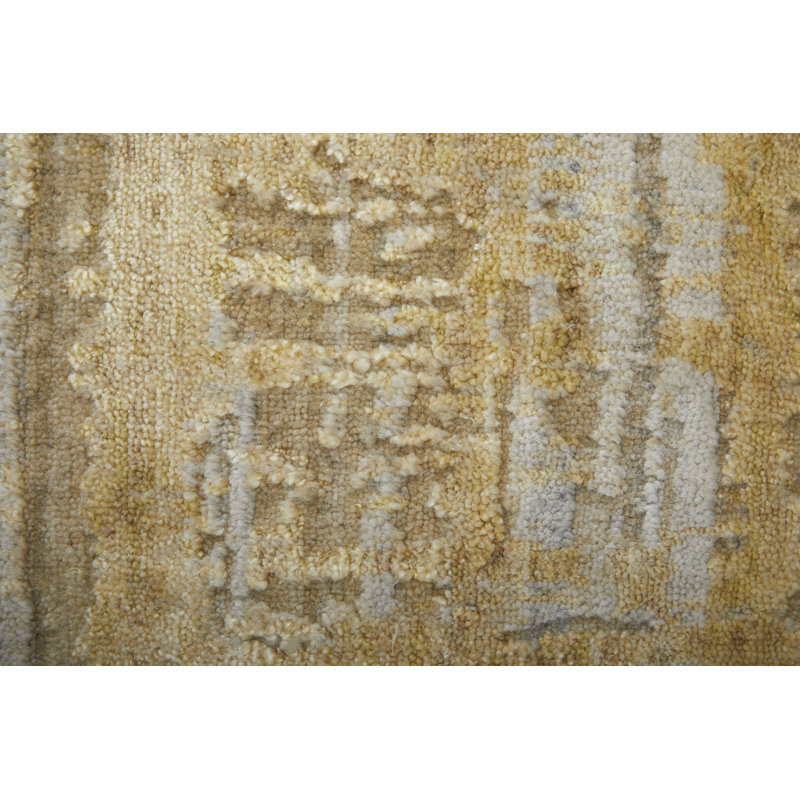Eastfield Abstract Area Rug in Brown/Gold/Ivory, Rectangle 9' x 12'
