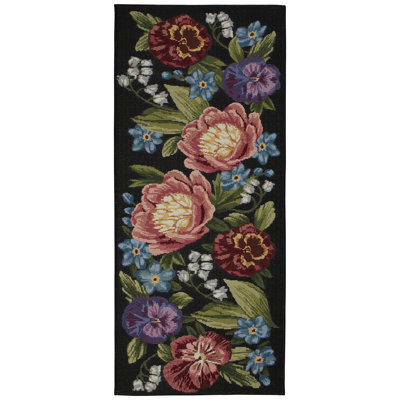 Esencia Floral Synthetic Non-Skid Kitchen Mat