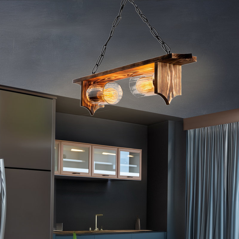 Lustre pour îlot de cuisine 2 lumières