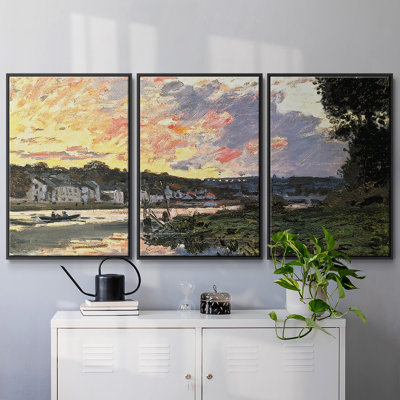 " The Seine At Bougival In The Evening, 1870 " 3 - Pieces