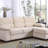 Velvet Fabric Reversible Sleeper Sectional Sofa Chaise-824778800