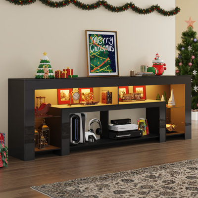 Aitan 95" Fireplace TV Stand For 85/90''TV With 50'' Fireplace And LED Lights