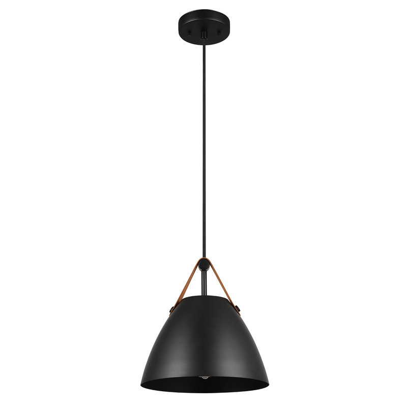 Luminaire suspendu noir mat 1 lumière Ilex