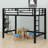 Heavy-Duty Metal Loft Bed With Integrated Ladder And Safety Guardrails-689479019
