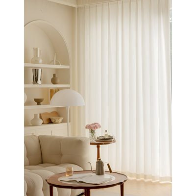 Rideaux français de style crème français - Tissu chenille et transparent, filtrant la lumière et non transparent, pour le salon, le balcon, la chambre à coucher et la baie vitrée