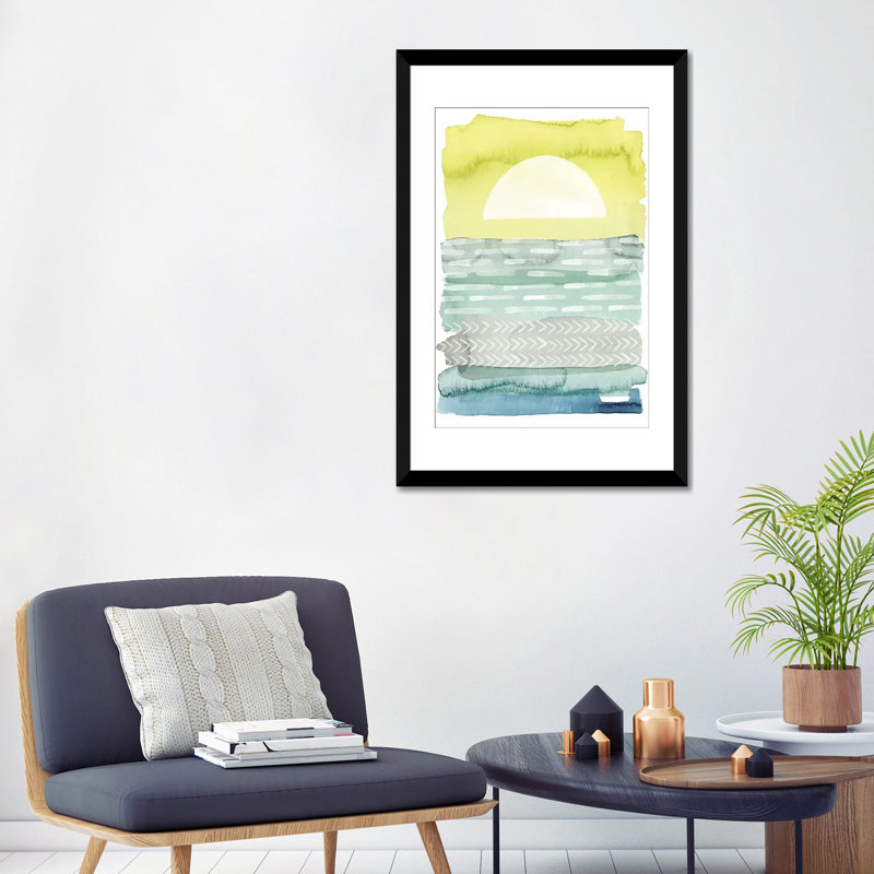 « aube sea i », impression sur toile, H 32 po x l 24 po x P 1 po, Papier d'art encadré noir, Blanc