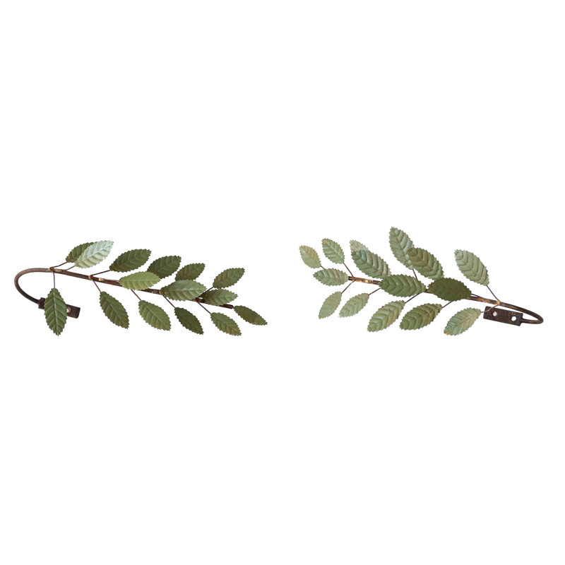 Artisan Green Iron Leaf Curtain Tiebacks