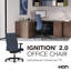 Chaise de bureau ergonomique en vinyle HON Ignition 2.0, inclinaison avancée, structure noire, noir-120151190-81753454-120151193