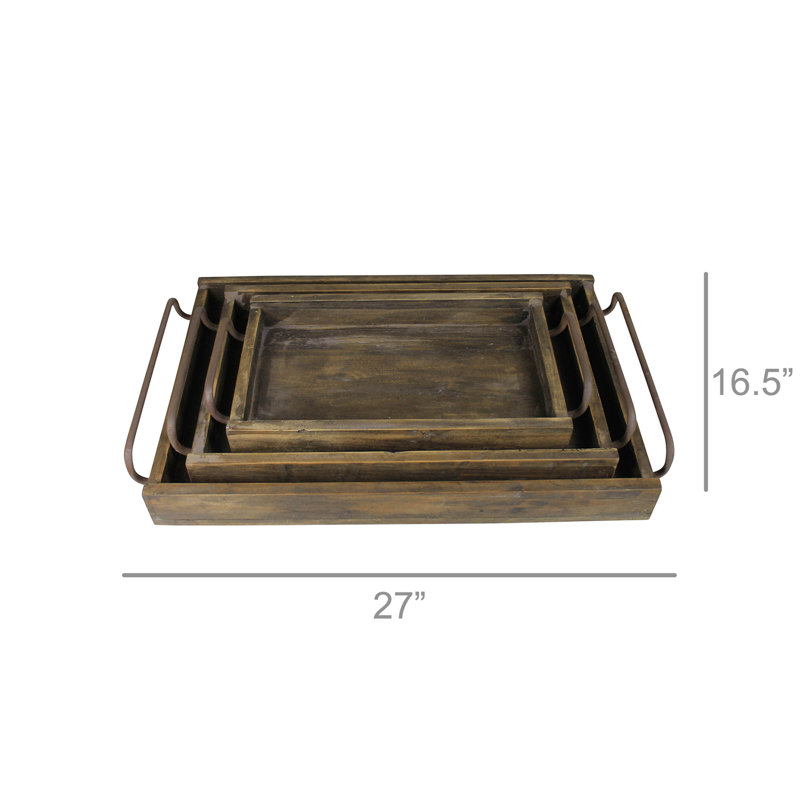 Ensemble de plateaux de service 3 pièces
