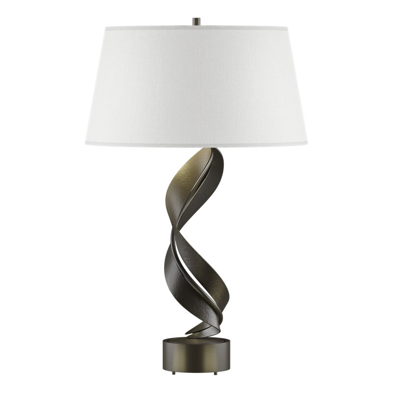 Folio 25.1" Table Lamp, Natural Anna, Dark Smoke