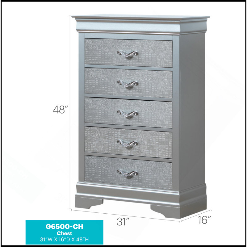 Commode Lorana, champagne argenté