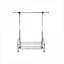 Portant à vêtements avec barre extensible Tablette réglable | Métal | Argent