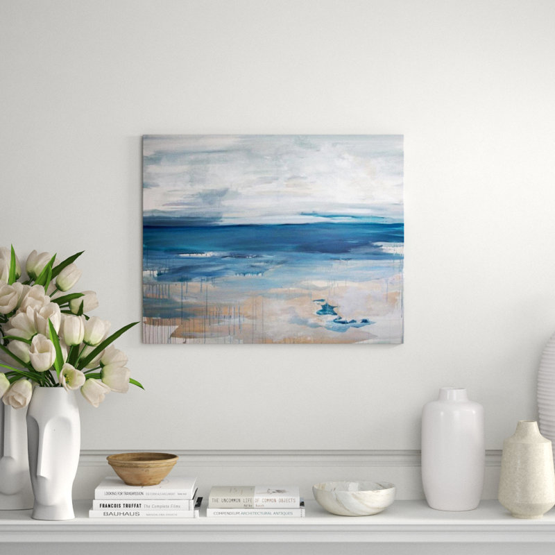 «Sunday Morning» par Mia Malcolm Studio - Peinture, H 36 po x l 45 po x P 1,5 po, Couche de verre