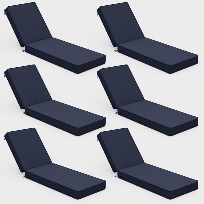 Coussin de chaise longue d'extérieur, seulement coussins, L 80 po x P 26 po, Lake Blue