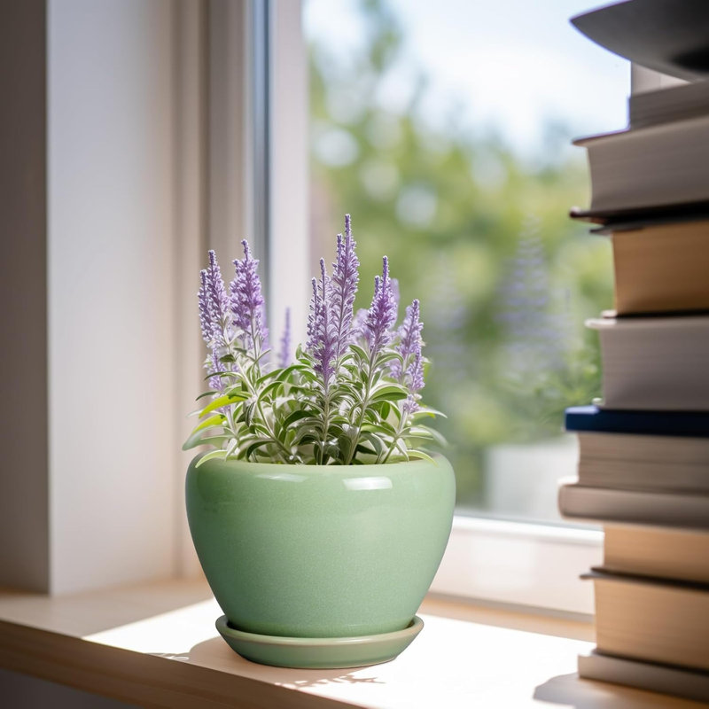 6 Inch Reactive Greenceramic Succulent Planter Pot